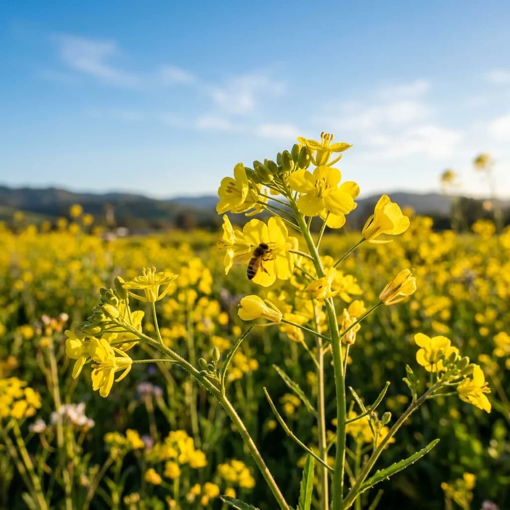 Mustard flowers field