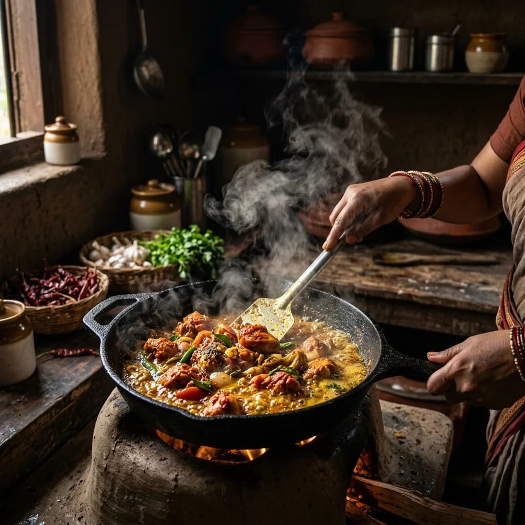 Indian dish with oil